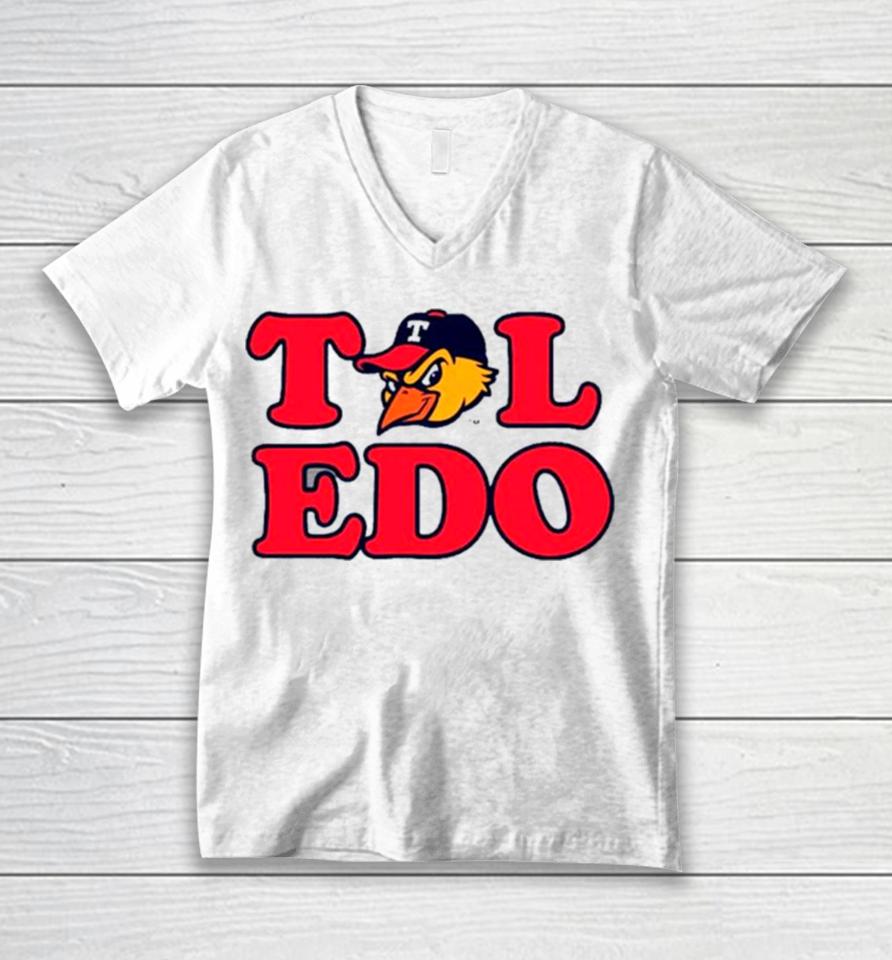Toledo Mud Hens Collins Toledo Head Unisex V-Neck T-Shirt