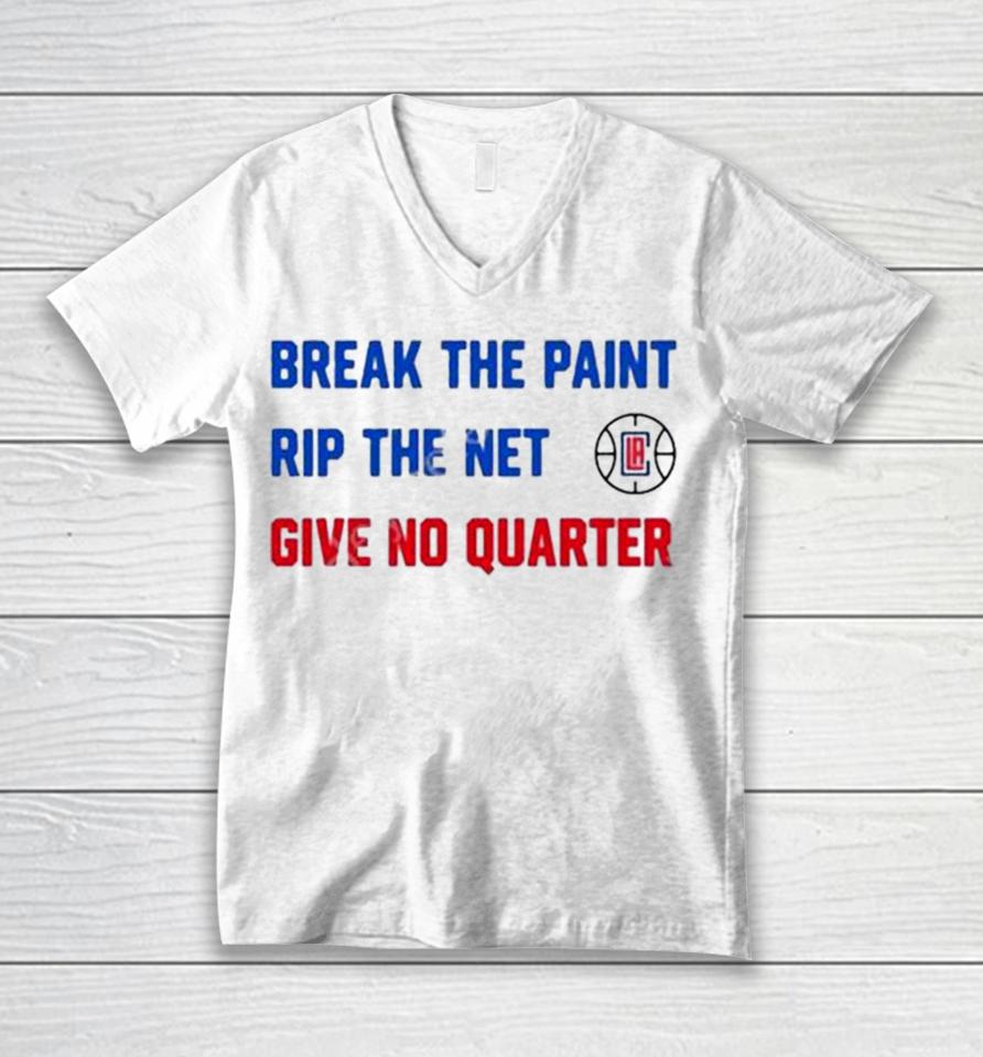 Tomer Azarly Break The Paint Rip The Net Give No Quarter Unisex V-Neck T-Shirt