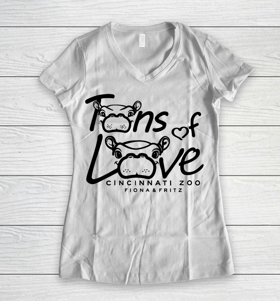 Tons Of Love Cincinnati Zoo Fiona And Fritz Women V-Neck T-Shirt