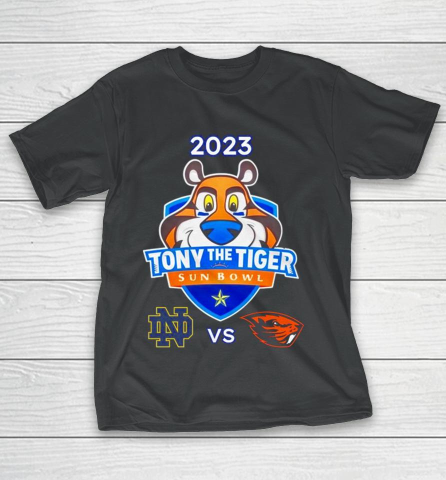 Tony The Tiger Sun Bowl 2023 Notre Dame Vs Oregon State Sun Bowl Stadium El Pase Tx Cfb Bowl Game T-Shirt