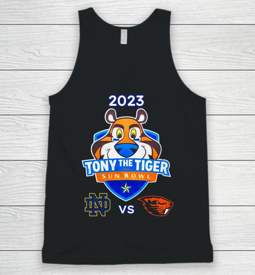 Tony The Tiger Sun Bowl 2023 Notre Dame Vs Oregon State Sun Bowl Stadium El Pase Tx Cfb Bowl Game Unisex Tank Top