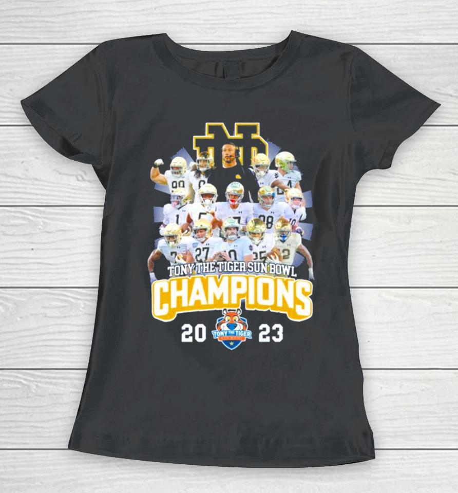 Tony The Tiger Sun Bowl Champions 2023 Notre Dame Fighting Irish Women T-Shirt