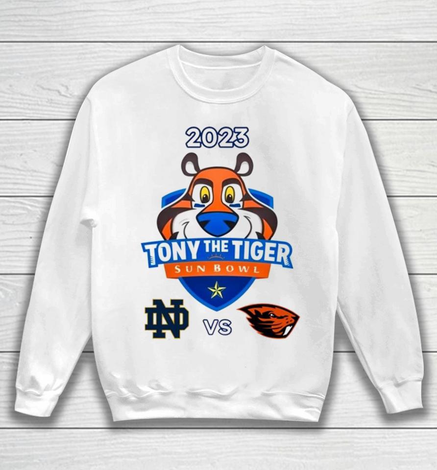 Tony The Tiger Sun Bowl Notre Dame Vs. Oregon State Sun Bowl Stadium El Paso Tx 2023 Sweatshirt