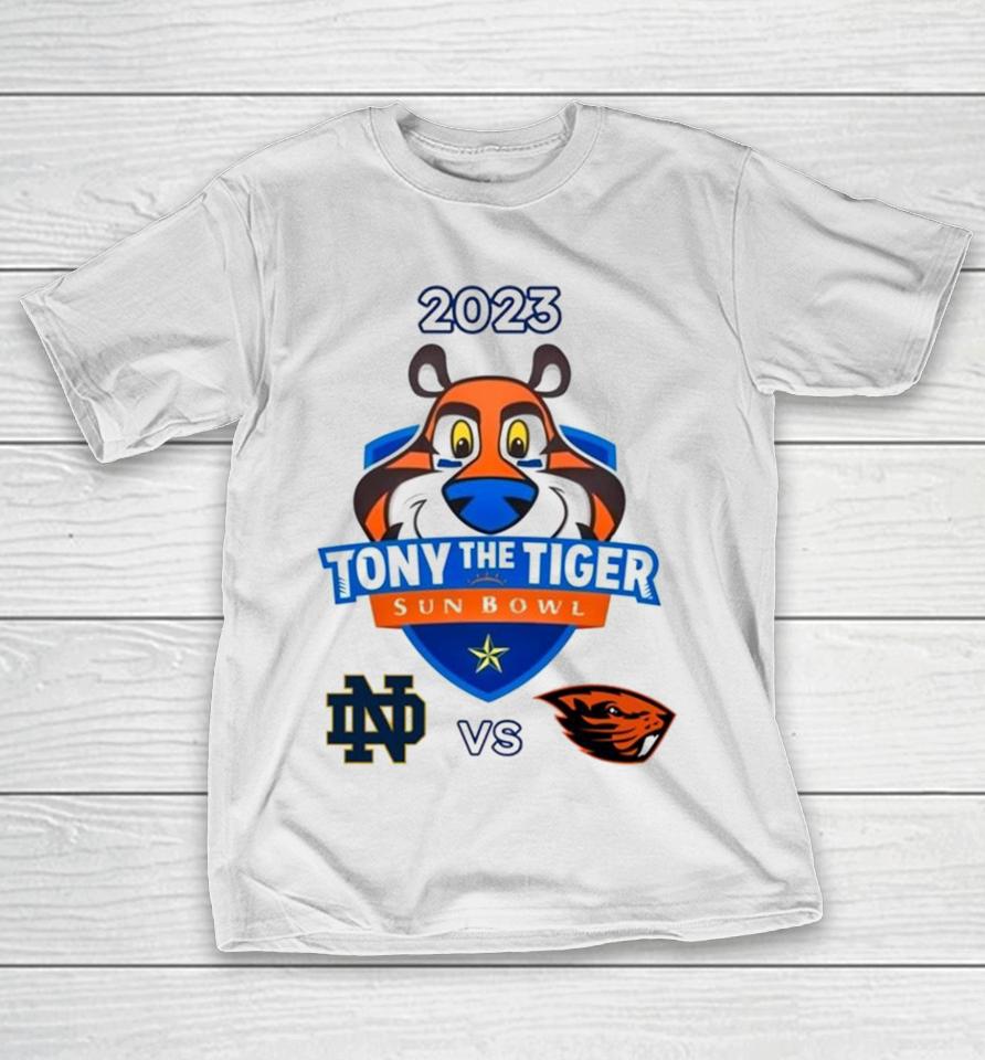 Tony The Tiger Sun Bowl Notre Dame Vs. Oregon State Sun Bowl Stadium El Paso Tx 2023 T-Shirt