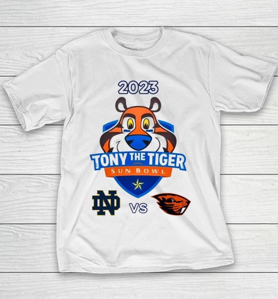 Tony The Tiger Sun Bowl Notre Dame Vs. Oregon State Sun Bowl Stadium El Paso Tx 2023 Youth T-Shirt