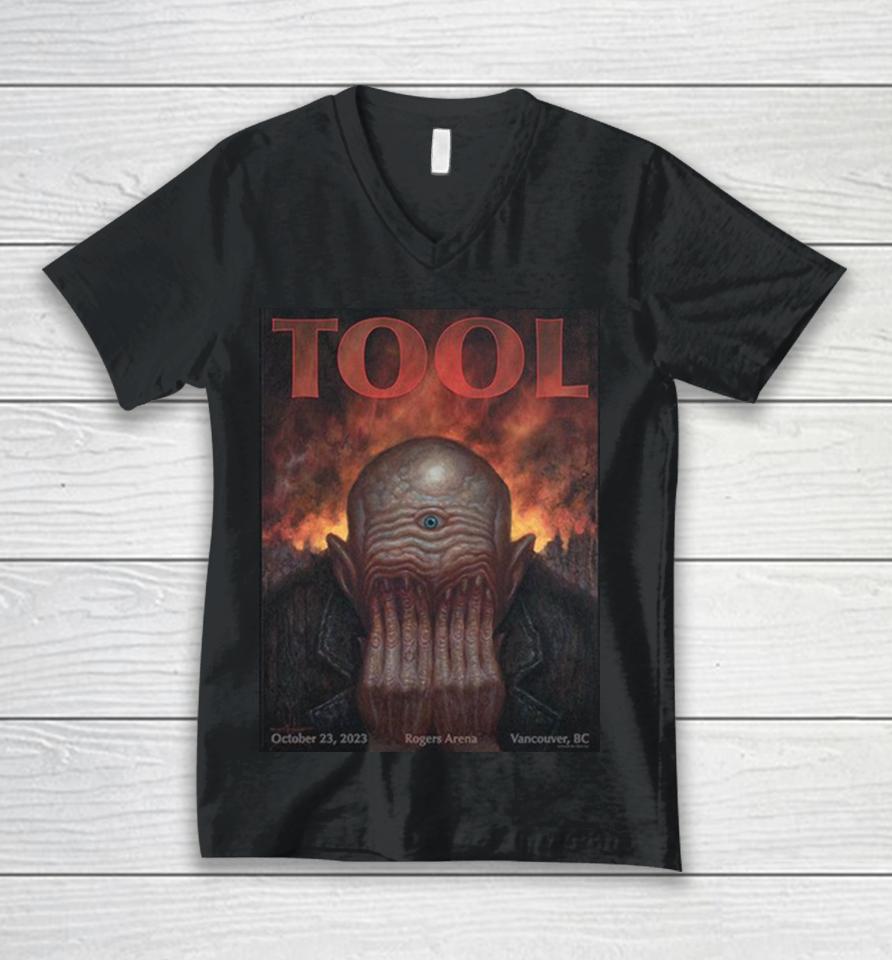 Tool We’re In Vancouver Bc Tonight At Rogers Arena With Steel Beans Limited Merch Poster October 23 2023 Unisex V-Neck T-Shirt