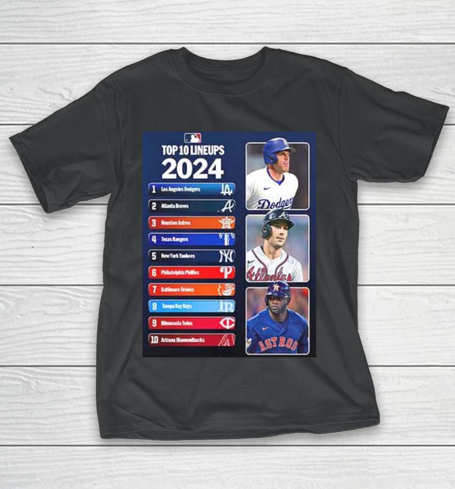 Top 10 Lineups Are Stacked 2024 Mlb T-Shirt