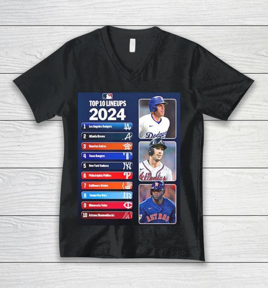 Top 10 Lineups Are Stacked 2024 Mlb Unisex V-Neck T-Shirt