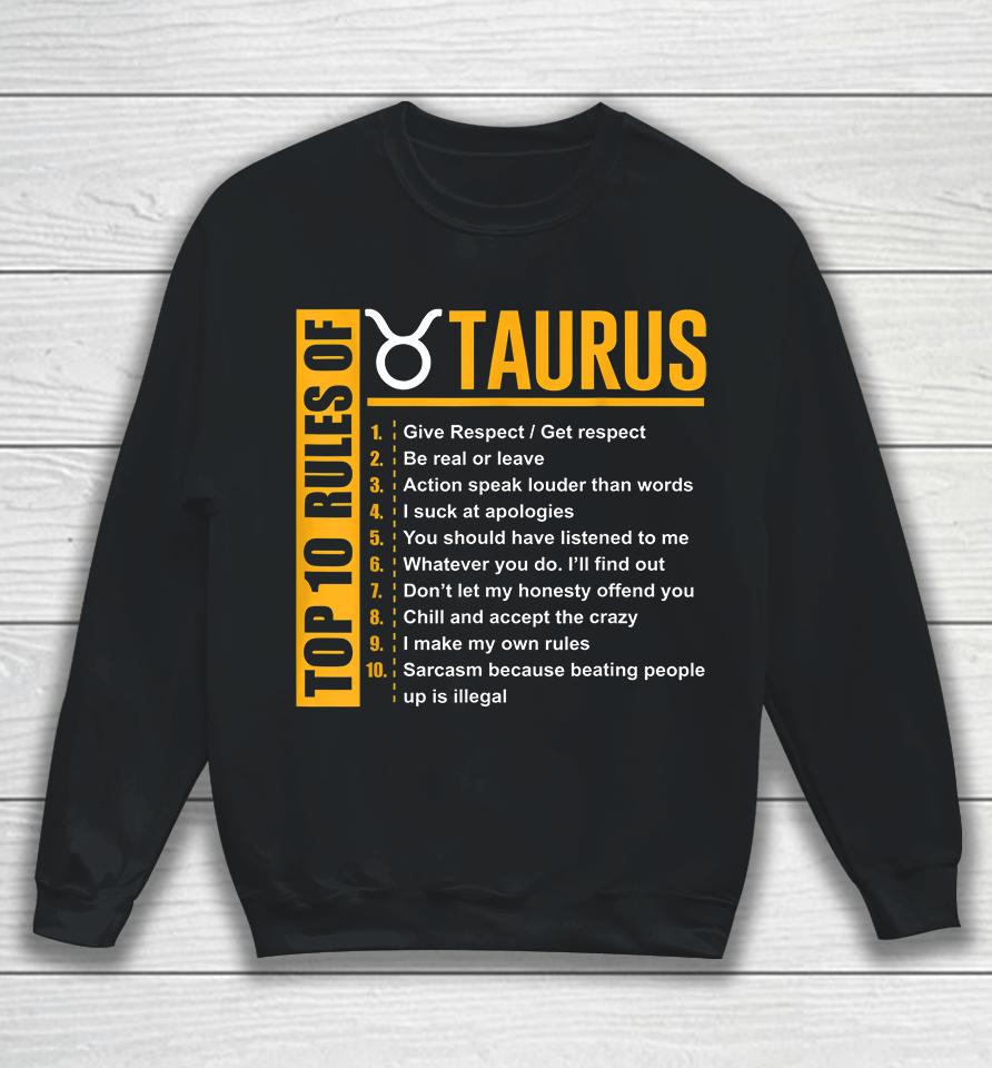Top 10 Rules Of Taurus Zodiac Birthday Gifts Sweatshirt