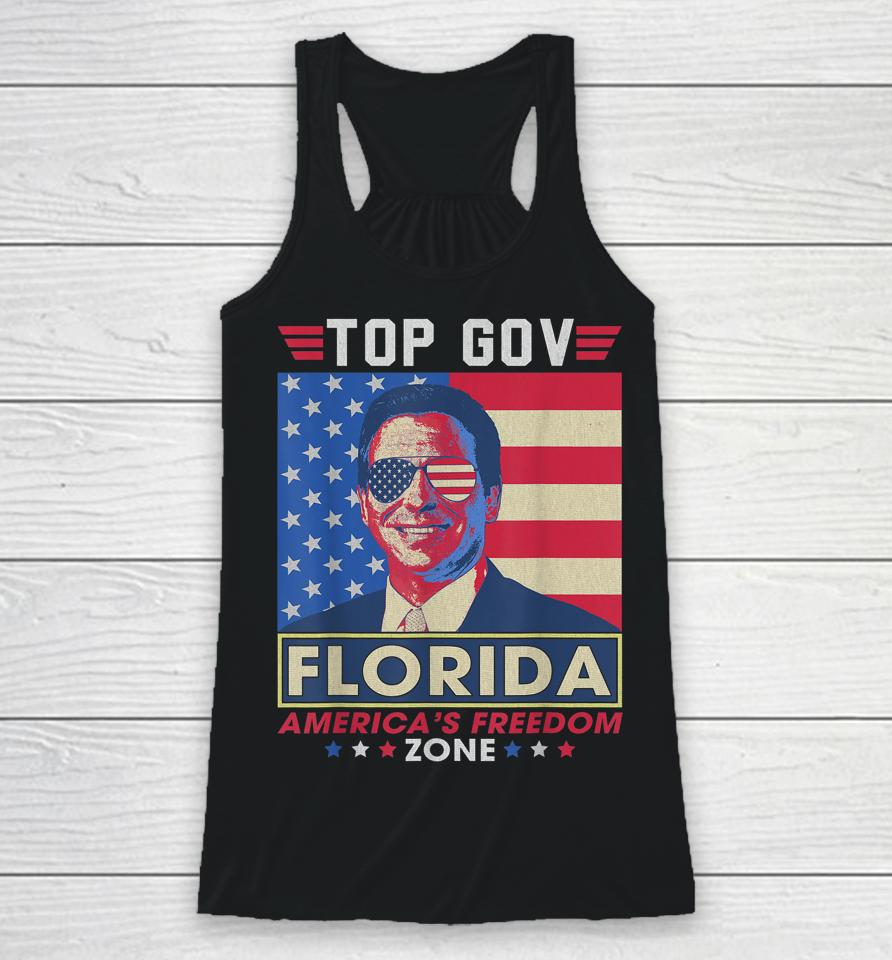 Top Gov Ron Desantis Florida America's Freedom Zone Top Gov Racerback Tank