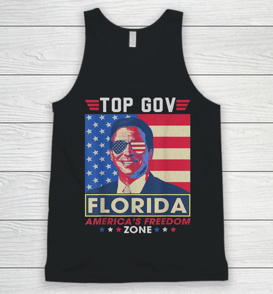 Top Gov Ron Desantis Florida America's Freedom Zone Top Gov Unisex Tank Top