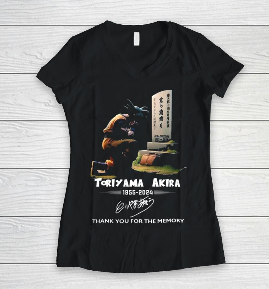 Toriyama Akira 1955 2024 Thank You For The Memory Women V-Neck T-Shirt