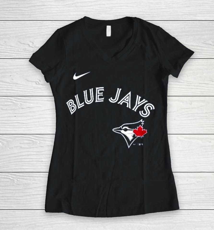Toronto Blue Jays Nike Legend Fuse Large Logo Performance Women V-Neck T-Shirt