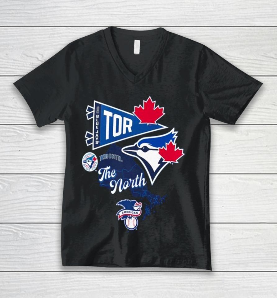 Toronto Blue Jays Split Zone The North Unisex V-Neck T-Shirt