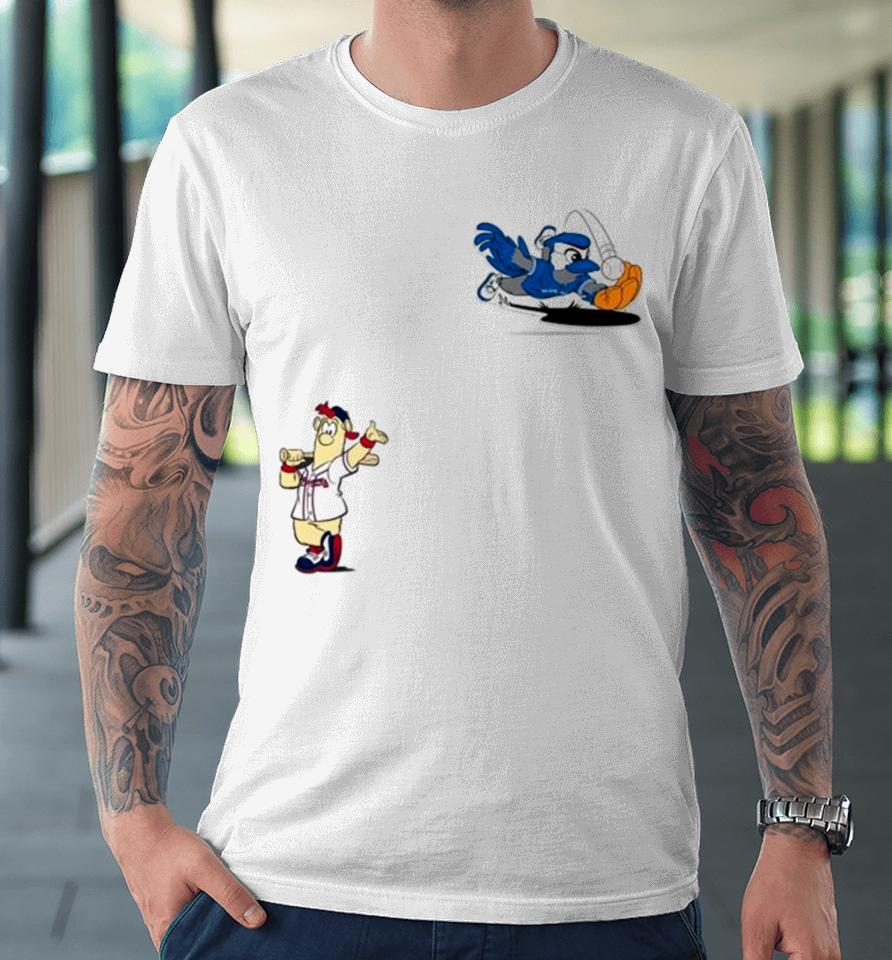 Toronto Blue Jays Vs Atlanta Braves Mlb 2024 Mascot Cartoon Baseball Premium T-Shirt