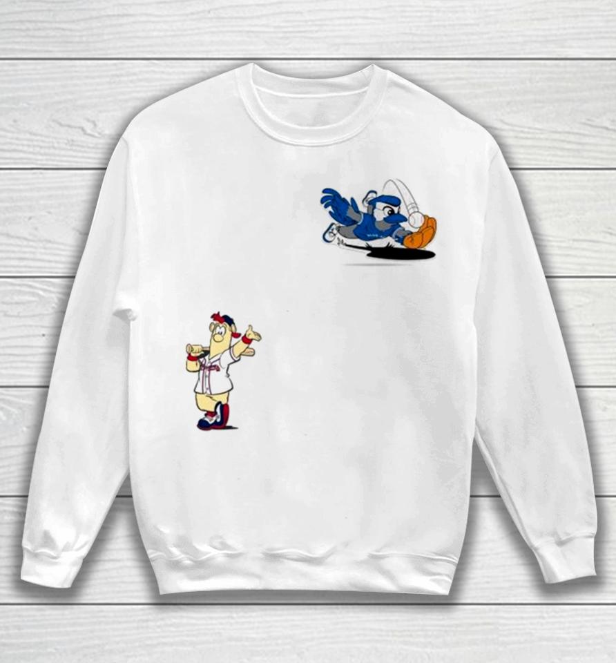 Toronto Blue Jays Vs Atlanta Braves Mlb 2024 Mascot Cartoon Baseball Sweatshirt