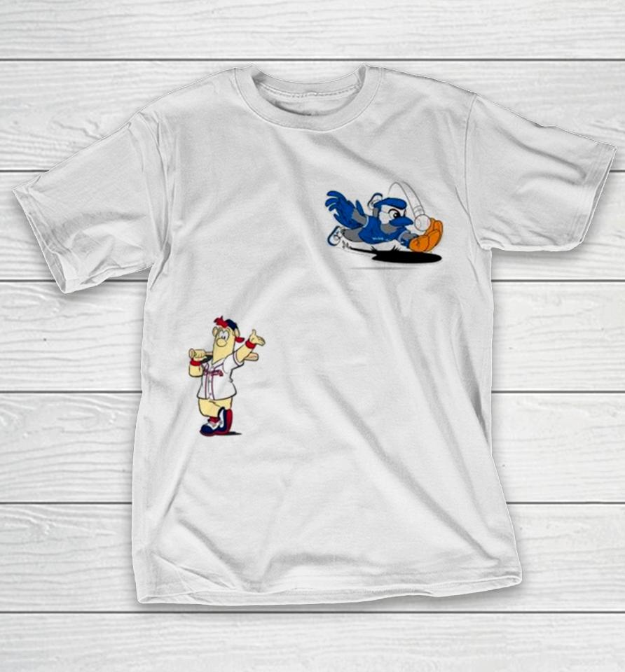 Toronto Blue Jays Vs Atlanta Braves Mlb 2024 Mascot Cartoon Baseball T-Shirt