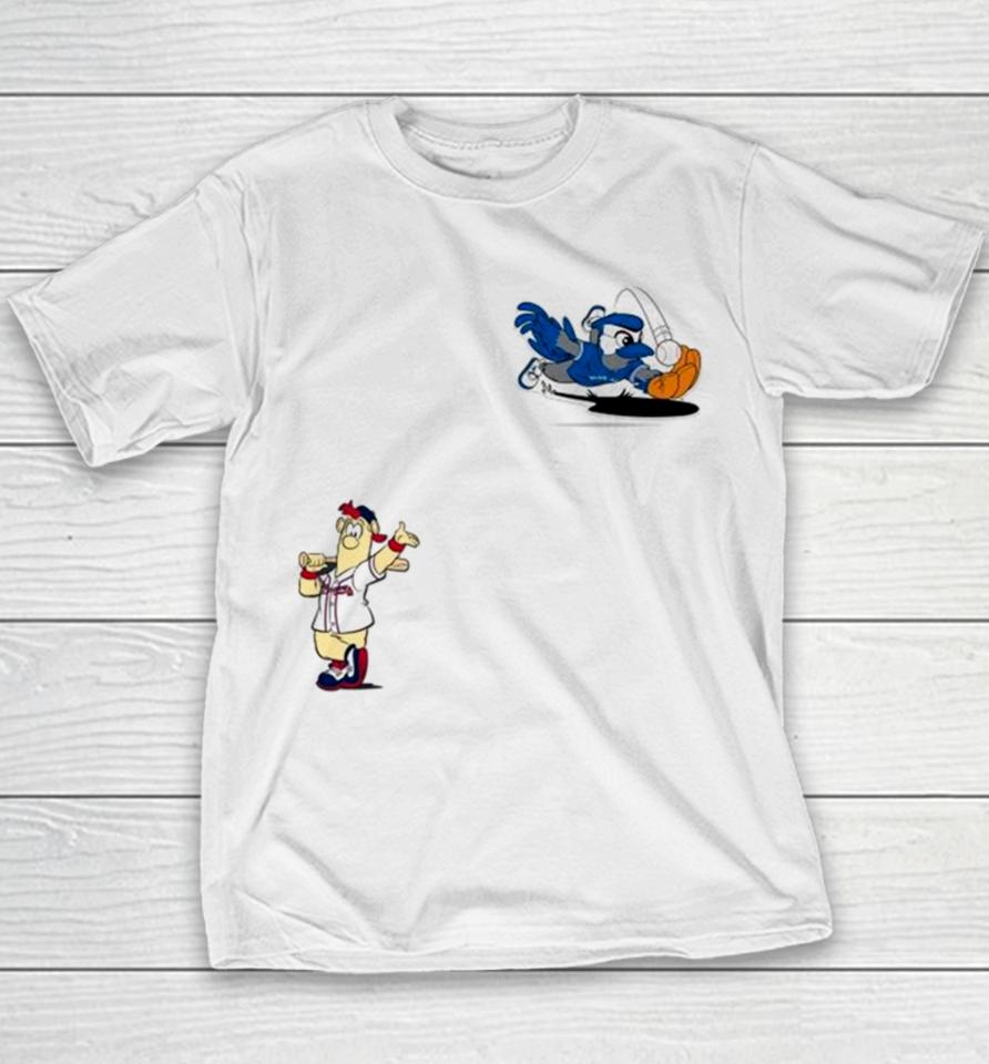Toronto Blue Jays Vs Atlanta Braves Mlb 2024 Mascot Cartoon Baseball Youth T-Shirt