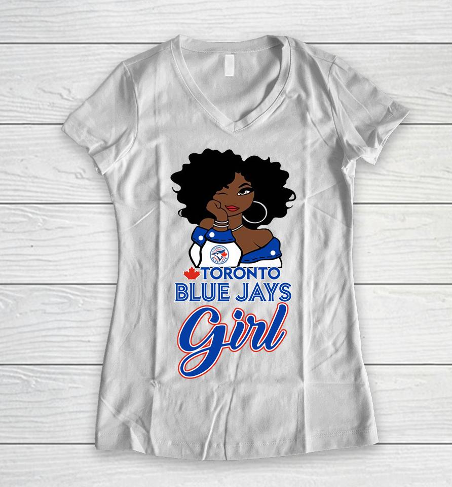 Toronto Blue Jayss Girl Mlb Women V-Neck T-Shirt