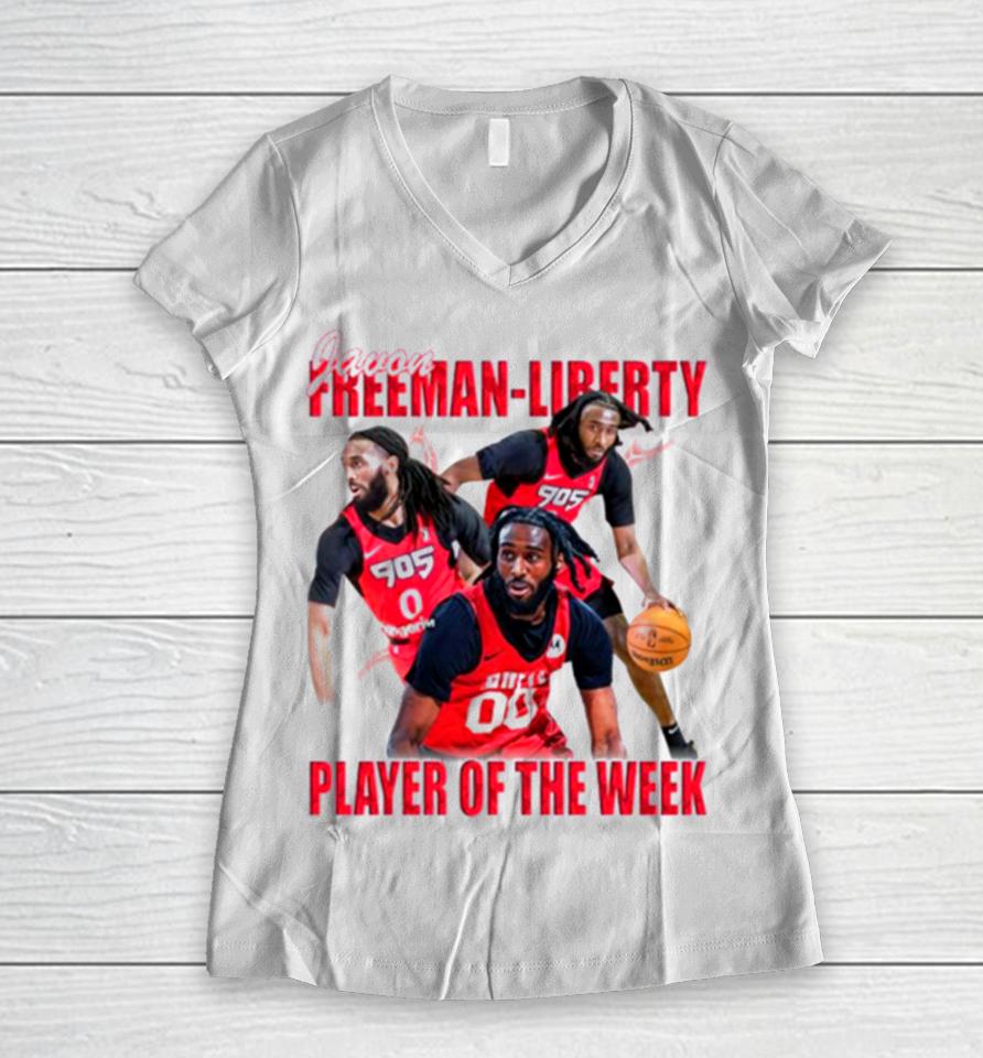Toronto Raptors Javon Freeman Liberty Player Of The Week Women V-Neck T-Shirt
