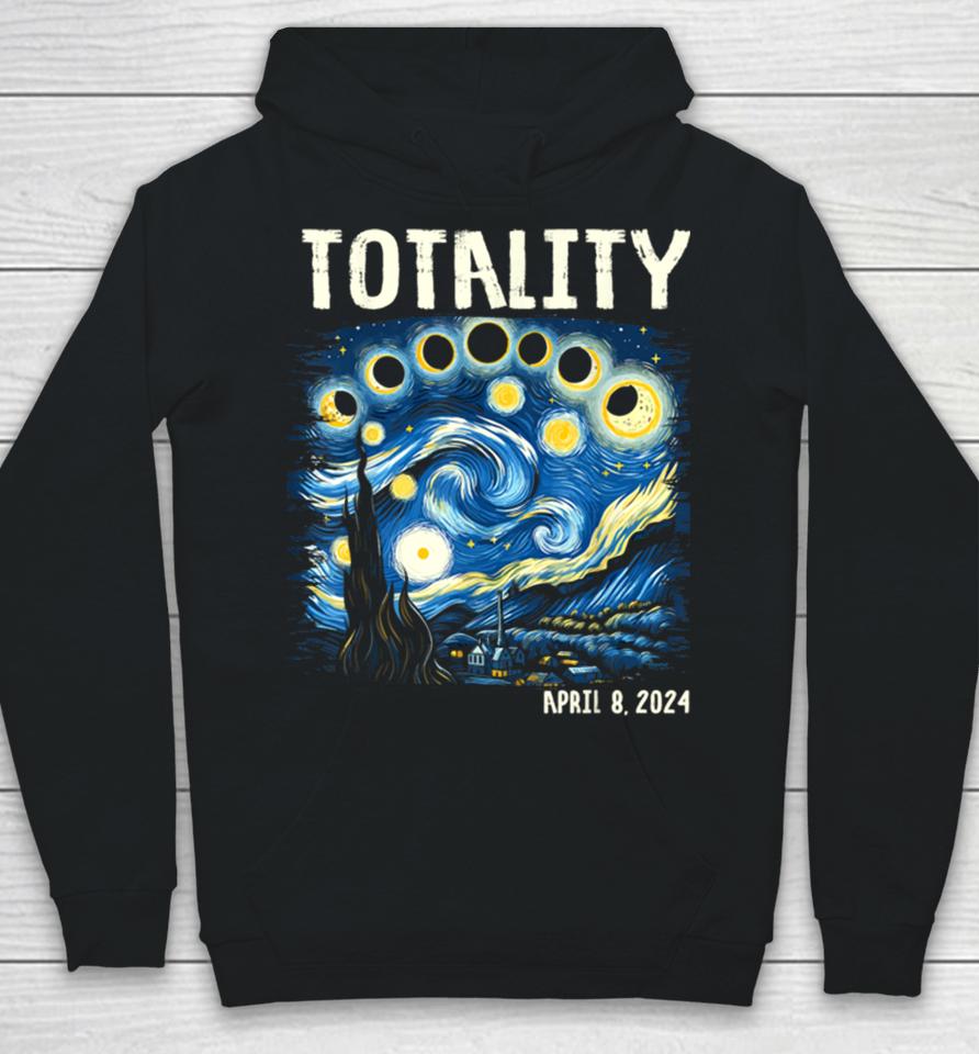 Total Solar Eclipse 2024 4.08.24 Starry Night Painting Hoodie