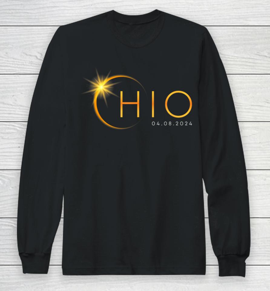 Total Solar Eclipse 2024 State Ohio Totality April 8 2024 Long Sleeve T-Shirt