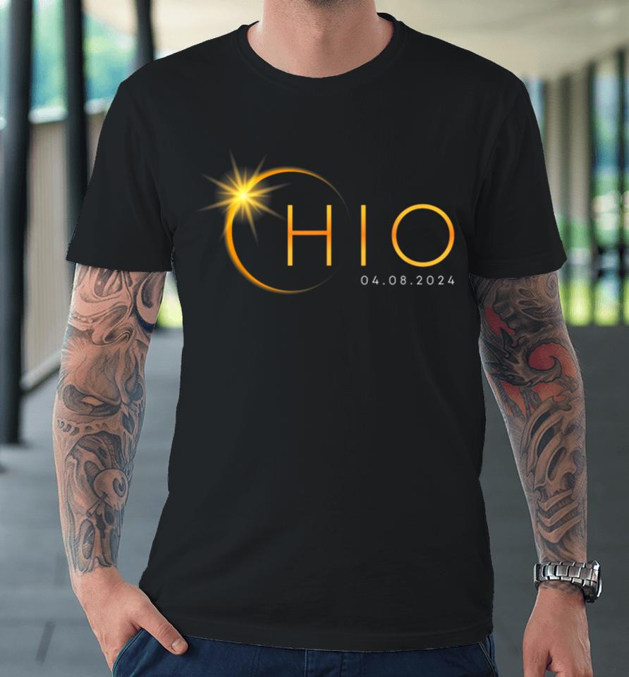Total Solar Eclipse 2024 State Ohio Totality April 8 2024 Premium T-Shirt