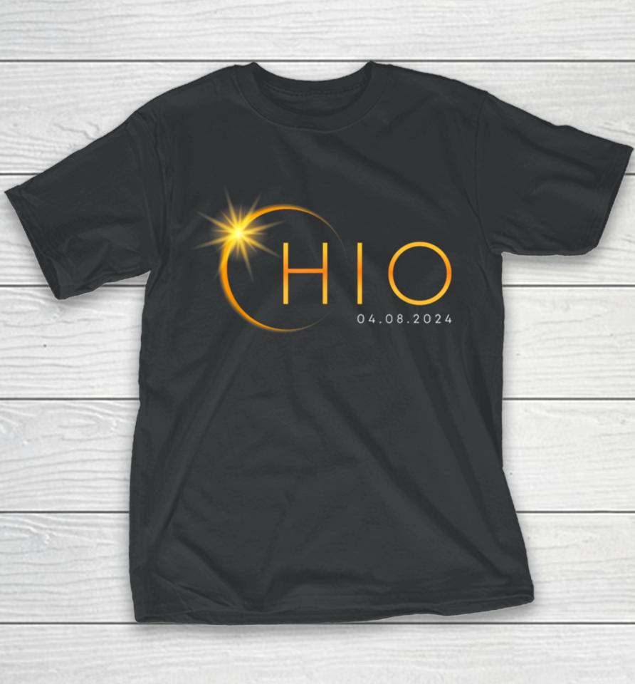 Total Solar Eclipse 2024 State Ohio Totality April 8 2024 Youth T-Shirt