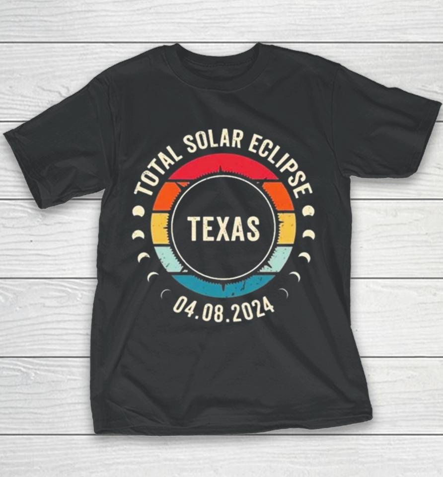 Total Solar Eclipse 2024 Texas Sun Moon Totality 4.8.2024 Great American Vintage Youth T-Shirt