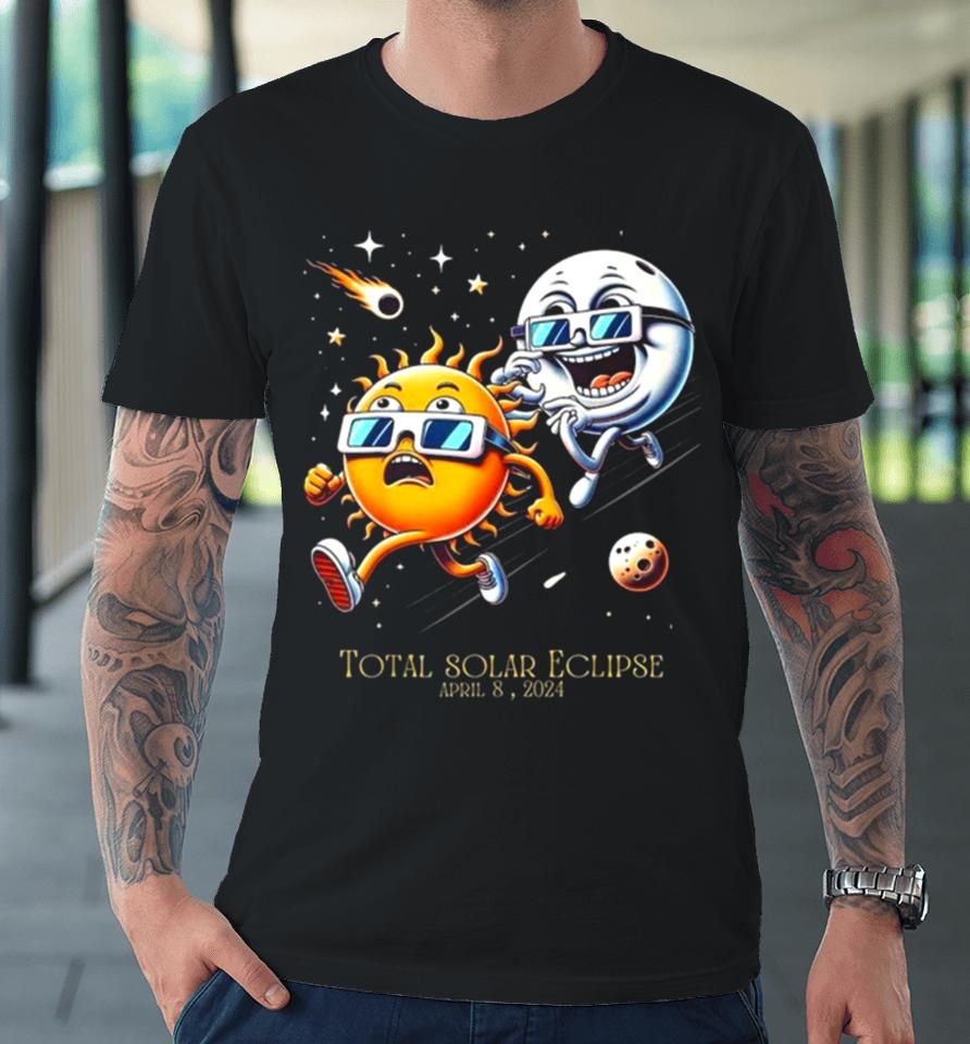 Total Solar Eclipse 8 4 2024 Sun Flees Moon Eclipse Chase Premium T-Shirt