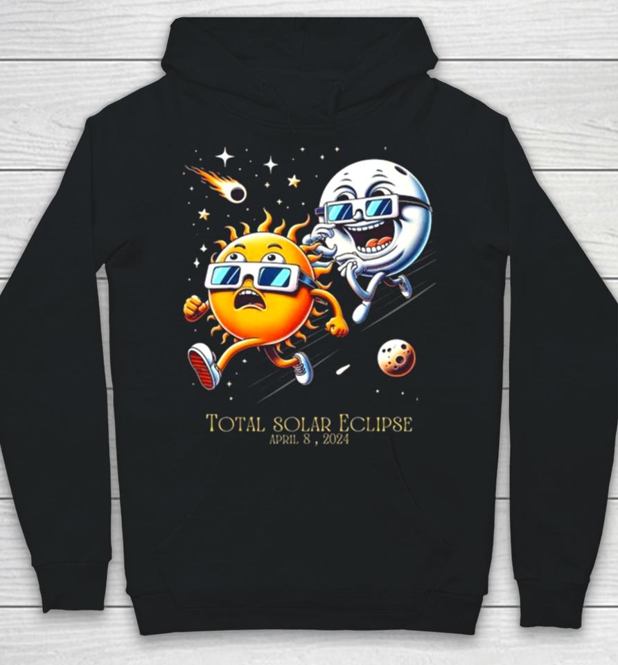 Total Solar Eclipse 8 4 2024 Sun Flees Moon Eclipse Chase Hoodie