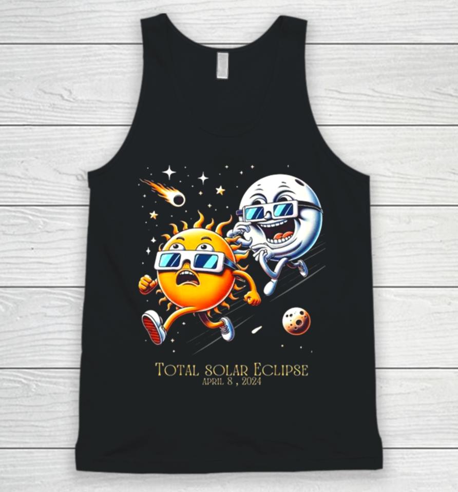 Total Solar Eclipse 8 4 2024 Sun Flees Moon Eclipse Chase Unisex Tank Top