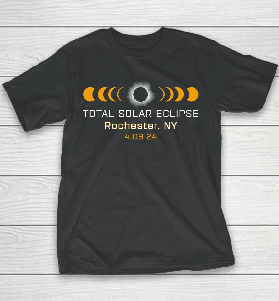 Totality Path 2024 Rochester Ny New York Total Eclipse Youth T-Shirt