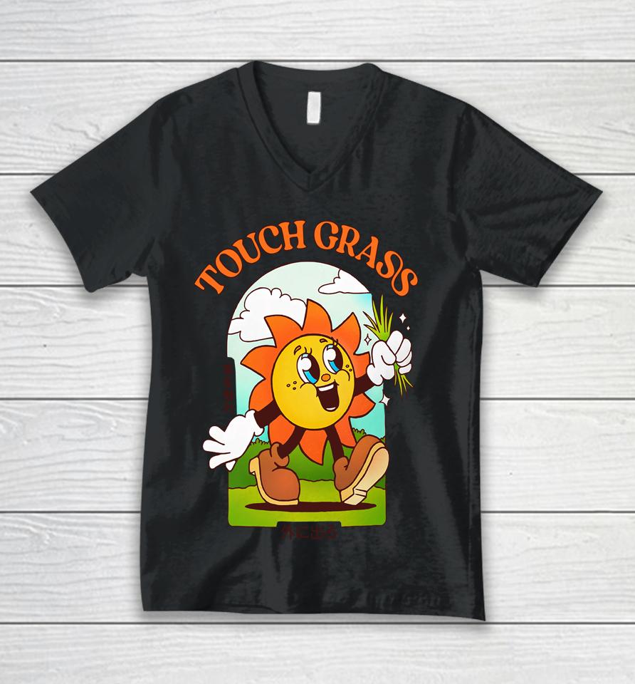 Touch Grass Unisex V-Neck T-Shirt