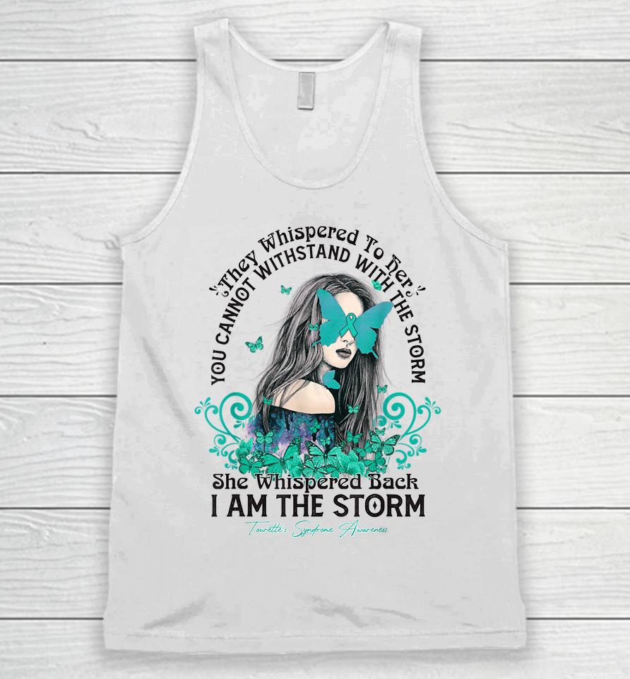 Tourette's Syndrome Awareness I'm The Storm Butterfly Ribbon Unisex Tank Top