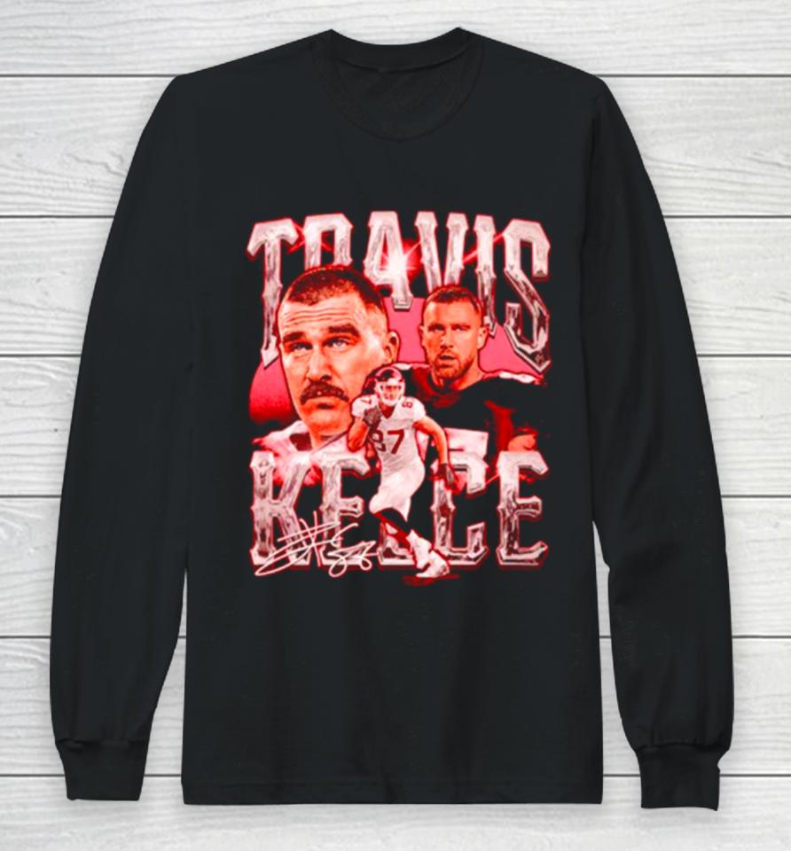 Travis Kelce Kansas City Vintage Football Long Sleeve T-Shirt