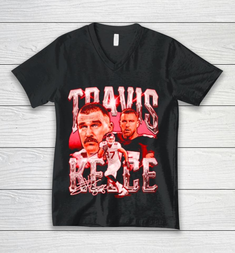 Travis Kelce Kansas City Vintage Football Unisex V-Neck T-Shirt