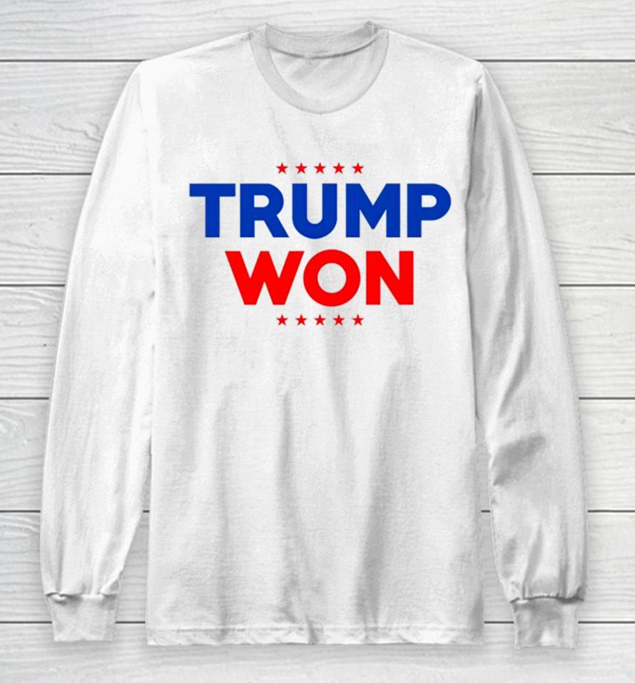 Travis Kelce Wearing Trump Won Long Sleeve T-Shirt