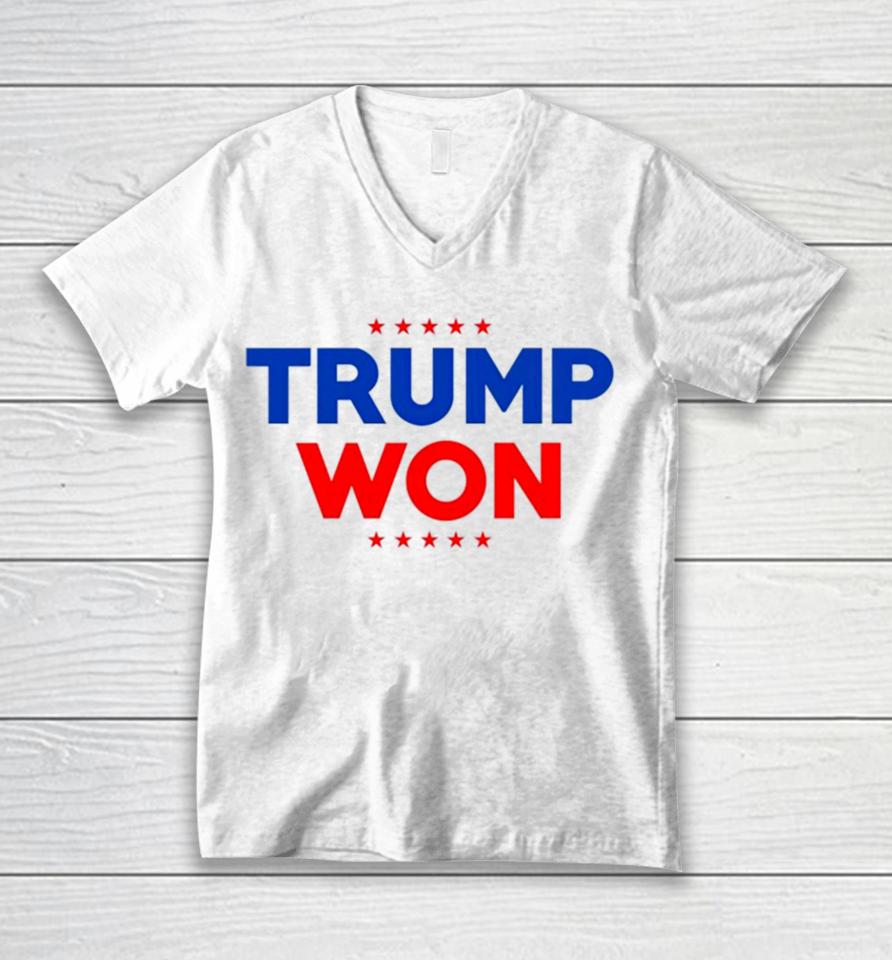Travis Kelce Wearing Trump Won Unisex V-Neck T-Shirt