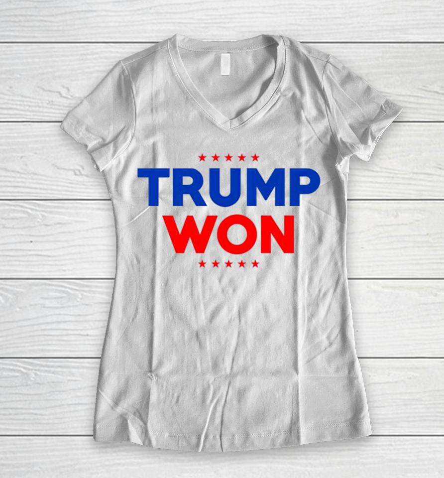 Travis Kelce Wearing Trump Won Women V-Neck T-Shirt