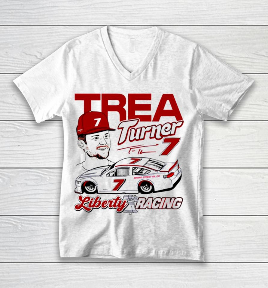 Trea Turner Liberty Racing Philadelphia Phillies Unisex V-Neck T-Shirt