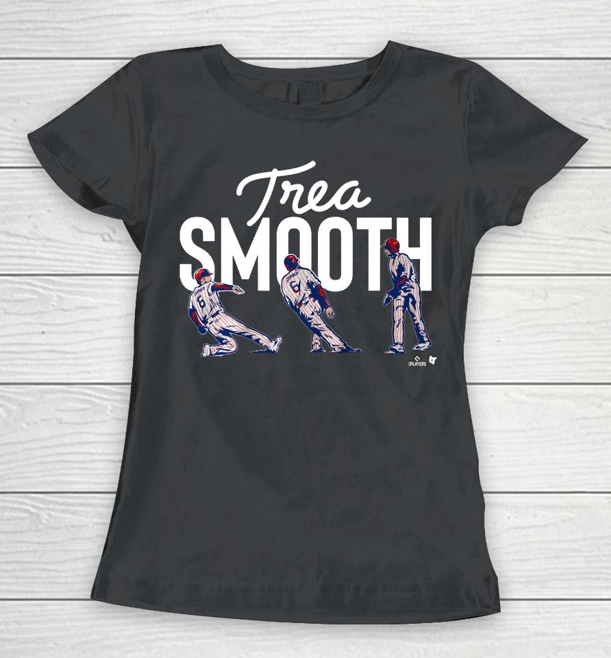 Trea Turner Smooth Slide Philly Mlbpa Licensed Breakingt Women T-Shirt