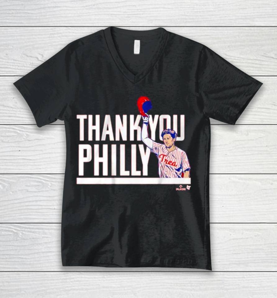 Trea Turner Thank You Philly Unisex V-Neck T-Shirt