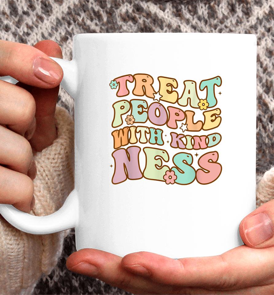 Treat People With Kindness Positive Mindset Groovy Coffee Mug