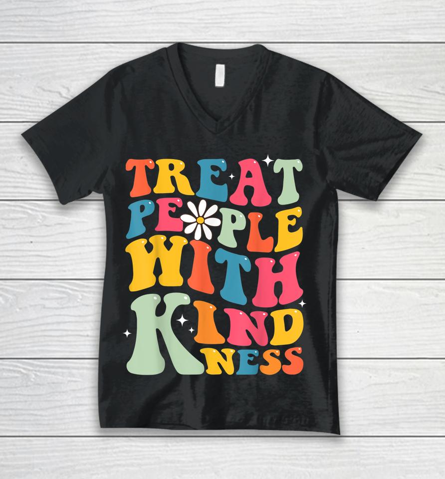 Treat People With Kindness Retro Tpwk Inspirational Letter Unisex V-Neck T-Shirt