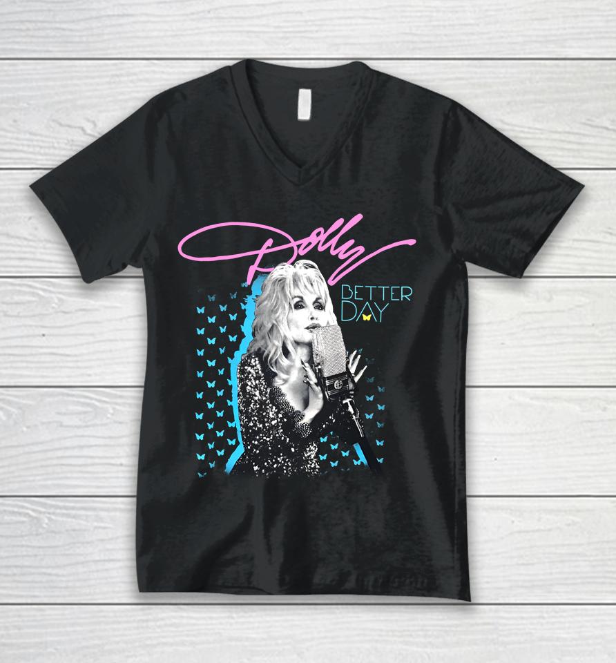 Trent Crimm Wearing Dolly Parton Better Day Unisex V-Neck T-Shirt