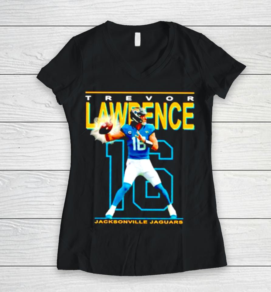 Trevor Lawrence Jacksonville Jaguars Nfl Football Player Women V-Neck T-Shirt