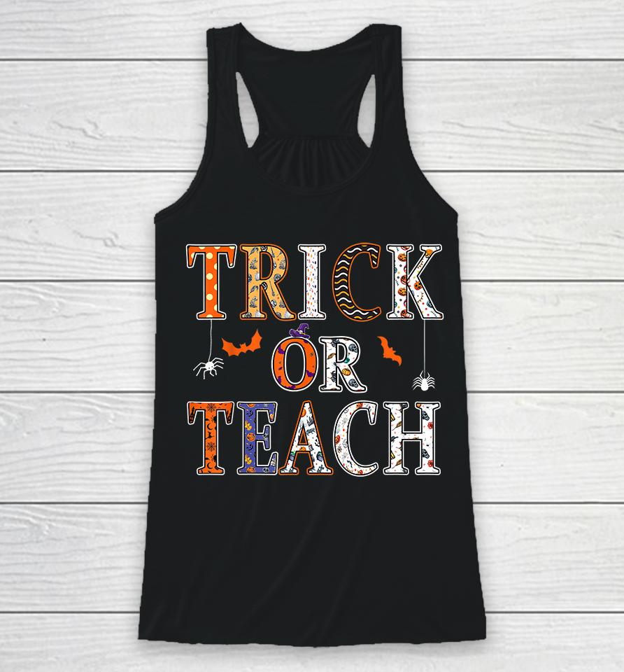 Trick Or Teach Halloween Racerback Tank