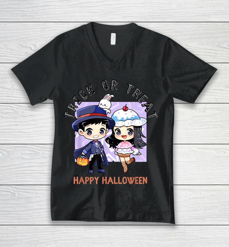 Trick Or Treat Halloween Unisex V-Neck T-Shirt