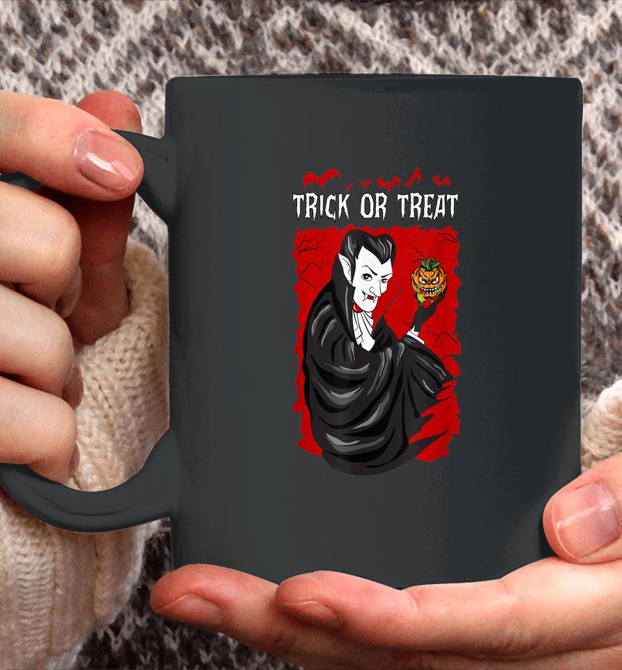 Trick Or Treat Vampire Dracula Pumpkin Head Coffee Mug